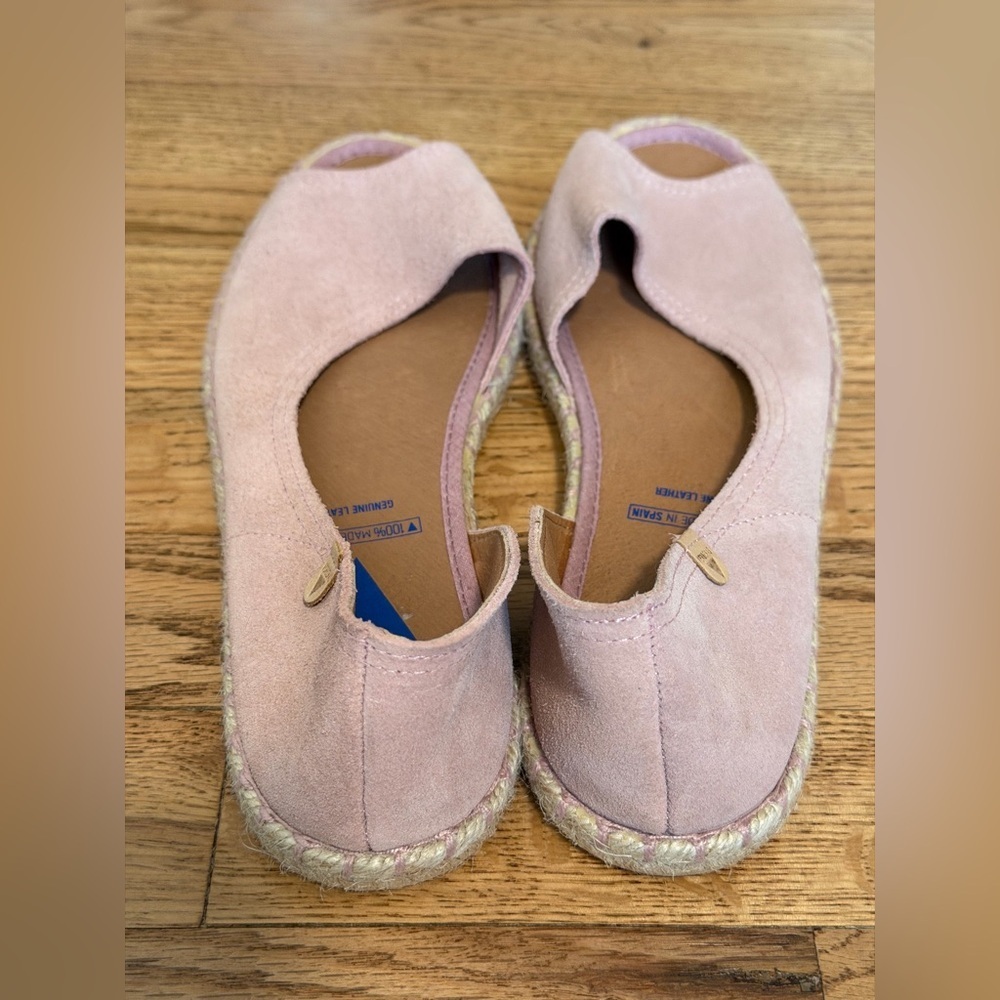 Verbenas Cruz Open Toe Suede Espadrille in Antique Pink Size 41 - Picture 7 of 11